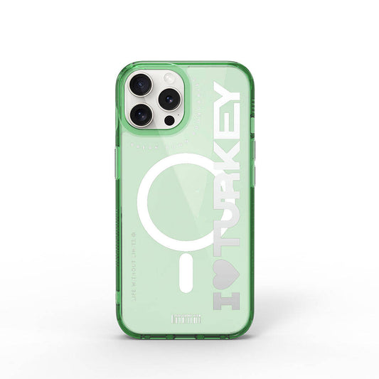Apple iPhone 15 Pro Max Kılıf M-safe Şarj Özellikli Transparan Renk Geçişli Wiwu Turkey C Serisi Kapak