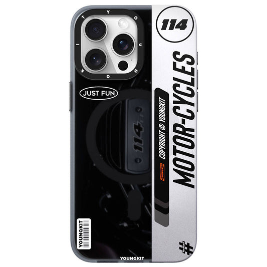 Apple iPhone 15 Pro Max Kılıf M-safe Şarj Özellikli Youngkit Motorcycle Legend Serisi Kapak