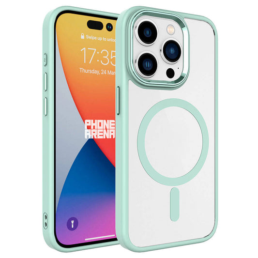 Apple iPhone 15 Pro Max Kılıf Wireless Şarj Özellikli Zore Krom M-safe Silikon Kapak