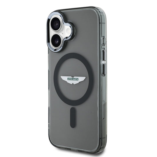 Apple iPhone 16 Kılıf Aston Martin Orjinal Lisanslı M-safe Şarj Özellikli IML Baskı Logolu Buzlu Kapak