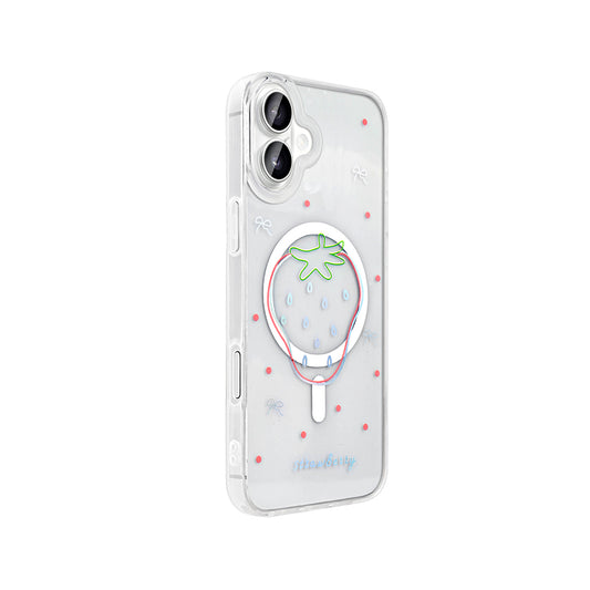 Apple iPhone 16 Kılıf M-Safe Şarj Özellikli Şeffaf Zore Folk Sert Kapak