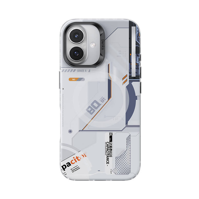 Apple iPhone 16 Kılıf M-safe Şarj Özellikli Mekanik Tasarımlı Benks Perspective Serisi Kapak