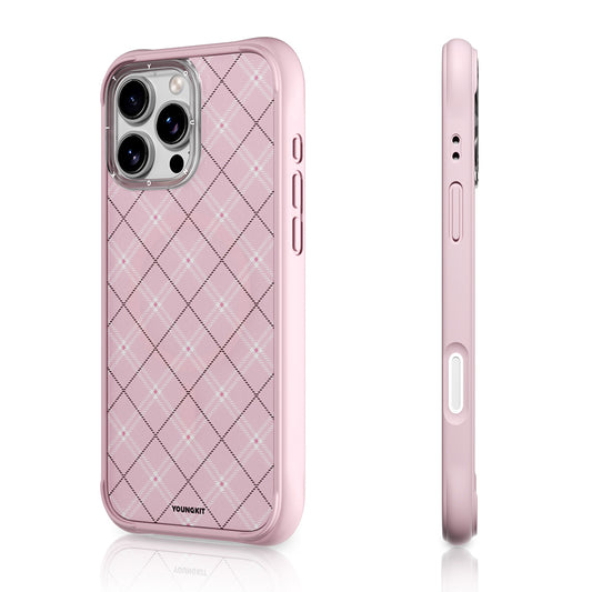 Apple iPhone 16 Pro Kılıf M-safe Şarj Özellikli Youngkit Argyle Serisi Kapak