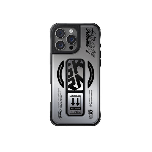 Apple iPhone 16 Pro Kılıf M-safe Şarj Özellikli Holografik Tasarımlı Standlı Deri Görünümlü Skinarma Kira Kobai Kapak