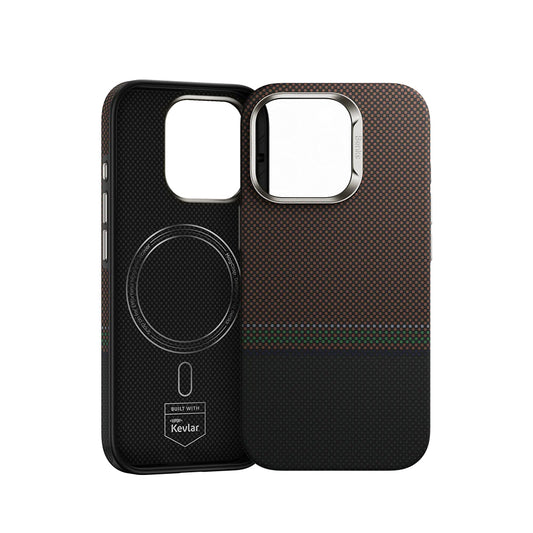Apple iPhone 16 Pro Kılıf M-safe Şarj Özellikli Karbon Fiber Tasarımlı Benks Prestige ArmorPro Kevlar Kapak