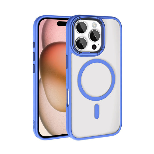 Apple iPhone 16 Pro Kılıf Wireless Şarj Özellikli Zore Krom M-safe Silikon Kapak