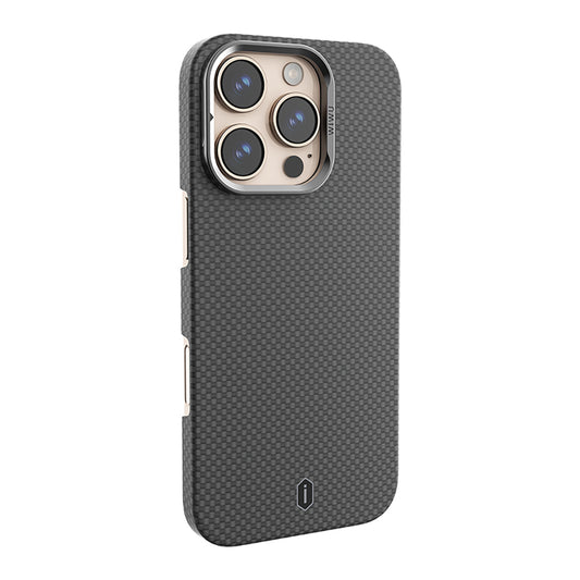 Apple iPhone 16 Pro Kılıf Wiwu DCC-208 M-safe Şarj Özellikli Kamera Standlı Aramid Fiber Tasarım Kapak