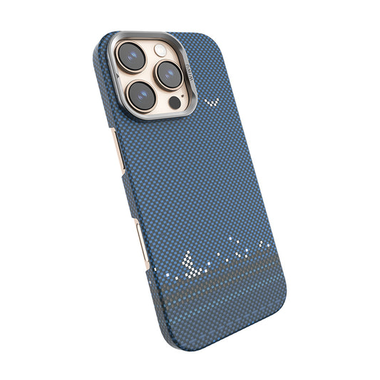 Apple iPhone 16 Pro Kılıf Wiwu DCC-209 M-safe Şarj Özellikli Kamera Standlı Aramid Fiber Tasarım Kapak