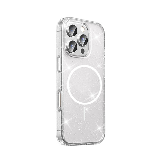 Apple iPhone 16 Pro Max Kılıf M-safe Şarj Özellikli Parlayan Simli Saydam Renkli Zore Maris Kapak