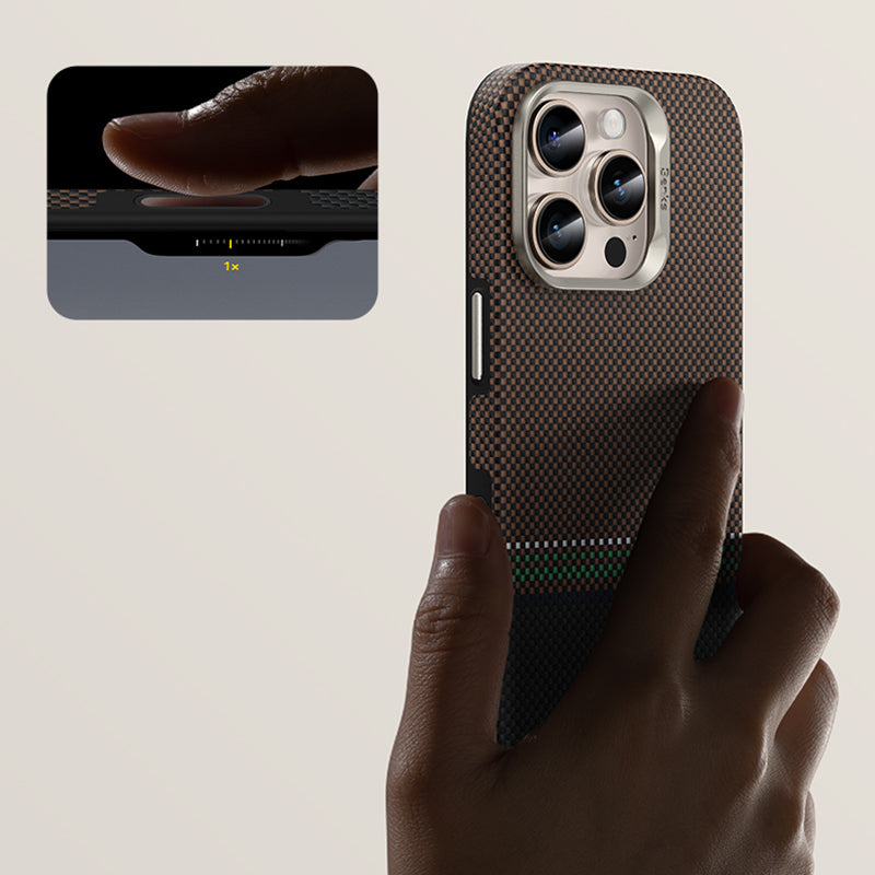 Apple iPhone 16 Pro Max Kılıf M-safe Şarj Özellikli Karbon Fiber Tasarımlı Benks Prestige ArmorPro Kevlar Kapak
