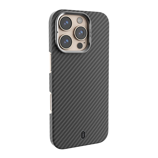 Apple iPhone 16 Pro Max Kılıf Wiwu DCC-206 M-safe Şarj Özellikli Kamera Standlı Aramid Fiber Tasarım Kapak