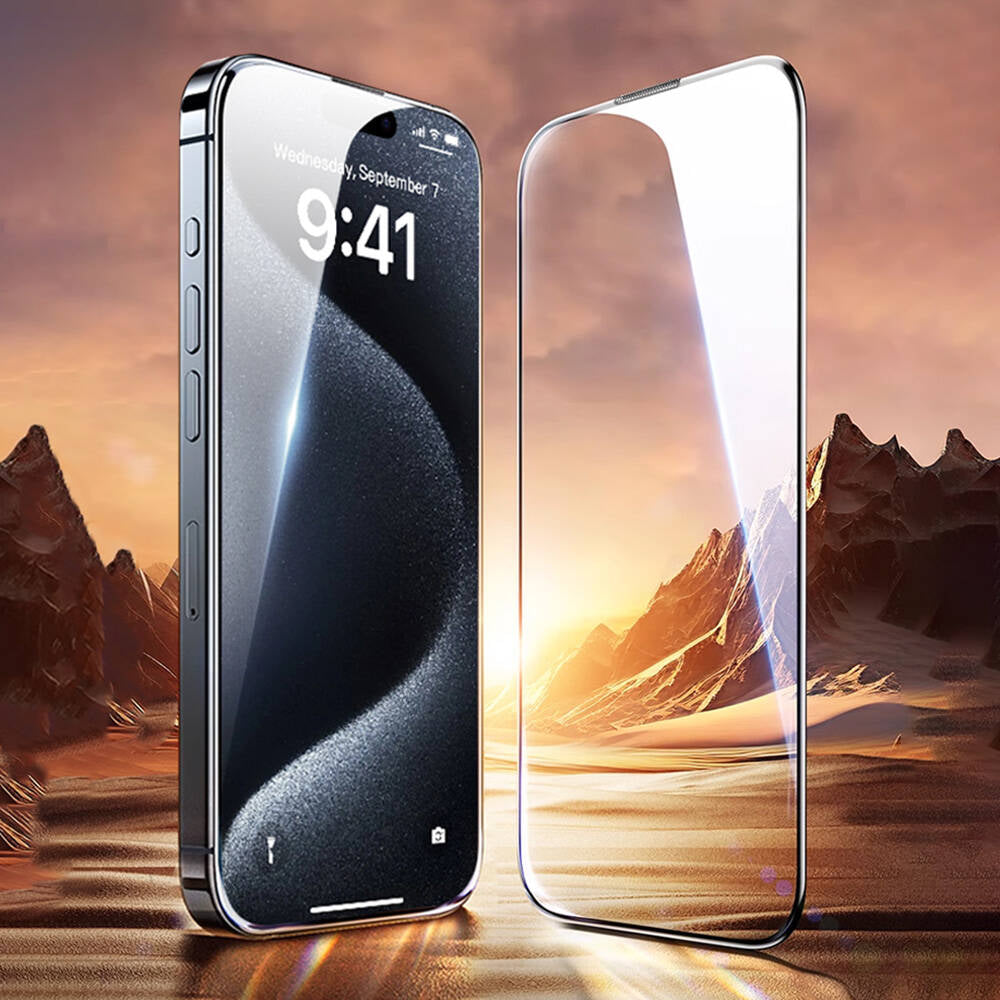 Apple iPhone 16E Wiwu GT-008 Polimer Oleofobik Kaplama Şeffaf Pürüzsüz Temperli Cam Ekran Koruyucu 10'lu Paket