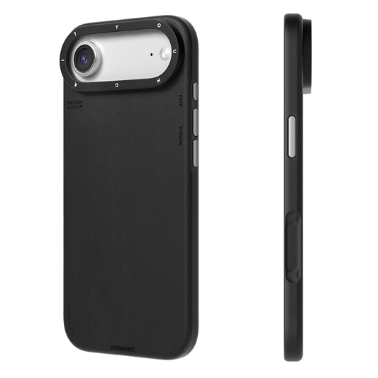 Apple iPhone 17 Air Kılıf M-safe Şarj Özellikli Basit Mat Deri Desenli Youngkit Tech Fashion Serisi Kapak
