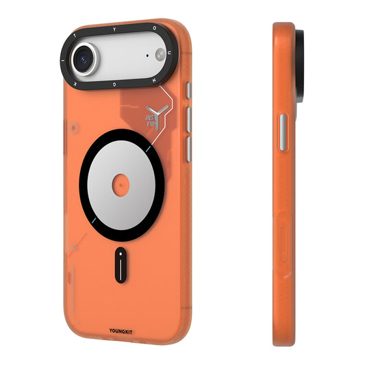 Apple iPhone 17 Air Kılıf M-safe Şarj Özellikli Disk Desenli Youngkit Disc Battle Kapak
