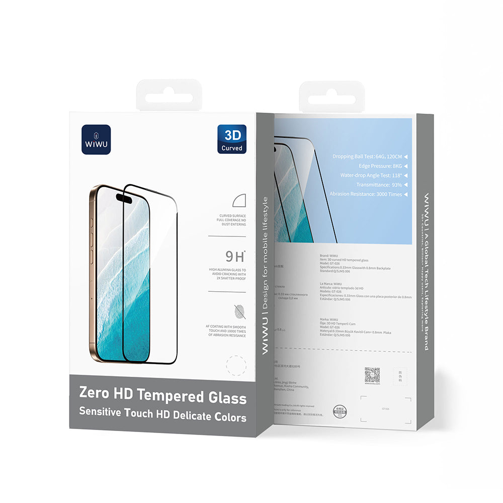 Apple iPhone 17 Air Wiwu GT-026 Zero Curved Parmak İzi Bırakmayan Temperli Cam Ekran Koruyucu