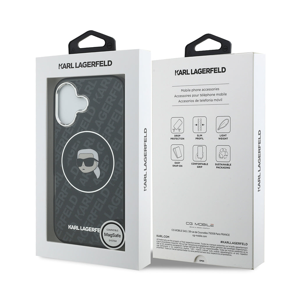 Apple iPhone 17 Kılıf Karl Lagerfeld Orjinal Lisanslı IML Baskılı KL Heads Kapak