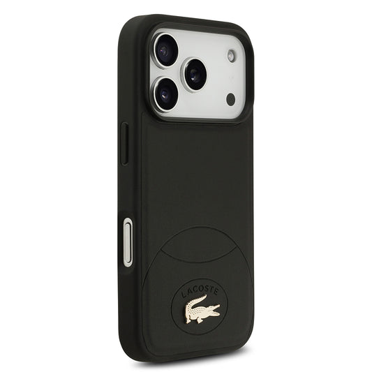 Apple iPhone 17 Pro Kılıf Lacoste Orjinal Lisanslı M-safe Şarj Özellikli PU Deri Tasarımlı Metal Logolu Kapak