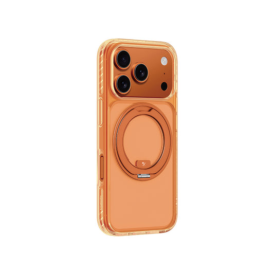 Apple iPhone 17 Pro Kılıf M-Safe Şarj Özellikli Airbag Tasarımlı Standlı AmazingThing Titan Pro MagSpin Kapak