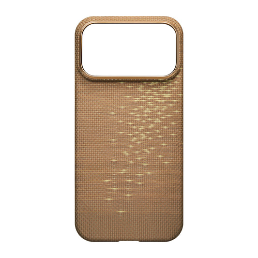 Apple iPhone 17 Pro Kılıf M-safe Şarj Özellikli Aramid Fiber Pitaka Glints of Gold Ultra Slim Serisi Kapak
