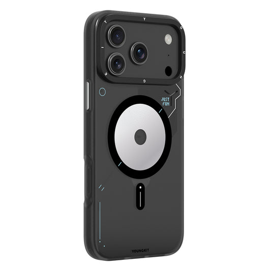 Apple iPhone 17 Pro Kılıf M-safe Şarj Özellikli Disk Desenli Youngkit Disc Battle Kapak