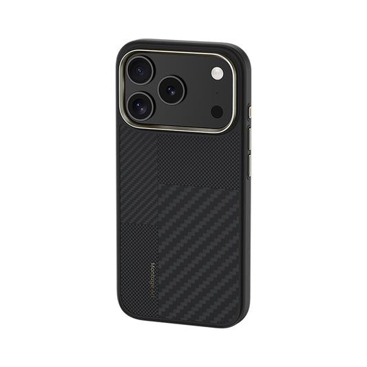 Apple iPhone 17 Pro Kılıf M-safe Şarj Özellikli Karbon Fiber Benks Montage Hybrid ArmorPro Kevlar Kapak
