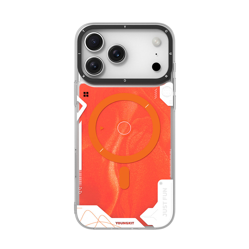 Apple iPhone 17 Pro Kılıf M-safe Şarj Özellikli Parlak Kumlu Sıvılı Tasarımlı Galaxy Fantasy Serisi Kapak