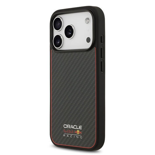 Apple iPhone 17 Pro Kılıf Redbull Orjinal Lisanslı M-safe Şarj Özellikli Karbon Fiber Parlayan Logolu Kapak