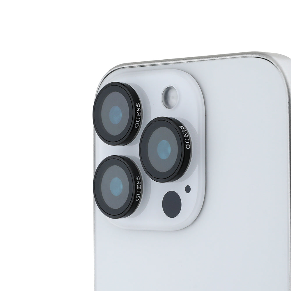 Apple iPhone 17 Pro Max Guess Orjinal Lisanslı Metal Kamera Lens Koruyucu