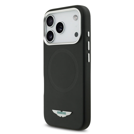 Apple iPhone 17 Pro Max Kılıf Aston Martin Orjinal Lisanslı M-safe Şarj Özellikli Metal Logolu PU Deri Kapak
