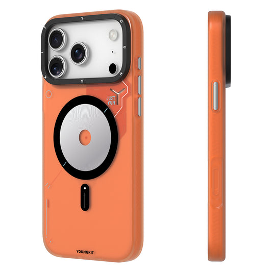 Apple iPhone 17 Pro Max Kılıf M-safe Şarj Özellikli Disk Desenli Youngkit Disc Battle Kapak
