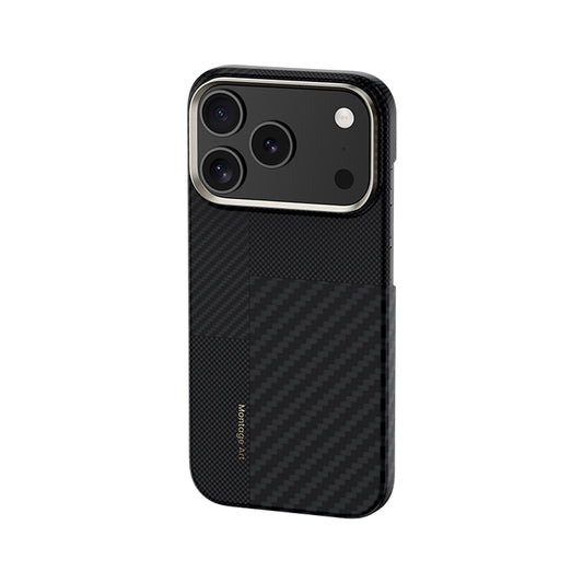 Apple iPhone 17 Pro Max Kılıf M-safe Şarj Özellikli Karbon Fiber Benks Montage ArmorAir Kevlar Kapak