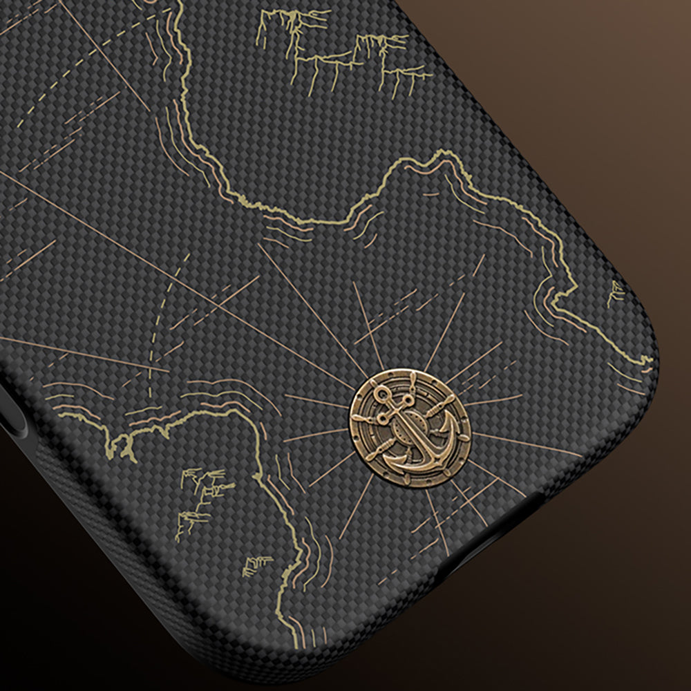 Apple iPhone 17 Pro Max Kılıf M-safe Şarj Özellikli Karbon Fiber Tasarımlı Benks ArmorEdge Air Navigator Kevlar Kapak