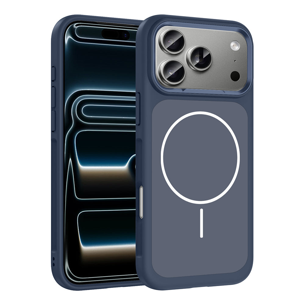 Apple iPhone 17 Pro Max Kılıf M-Safe Şarj Özellikli Metal Kamera Çerçeveli Zore Sanremo Silikon Kapak