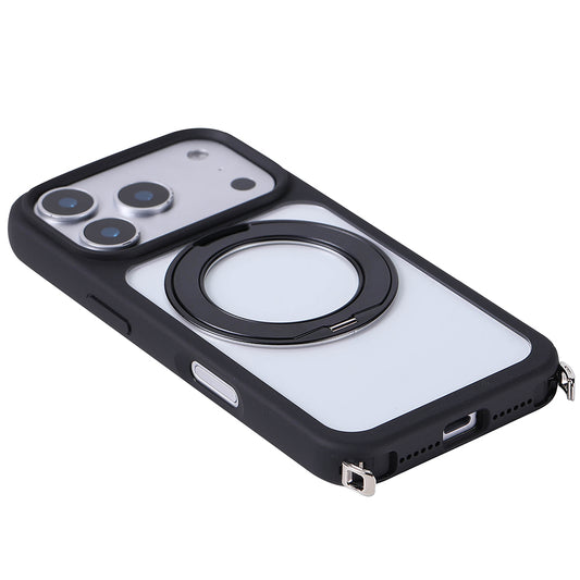 Apple iPhone 17 Pro Max Kılıf M-Safe Şarj Özellikli Standlı Zore Piza Silikon Kapak