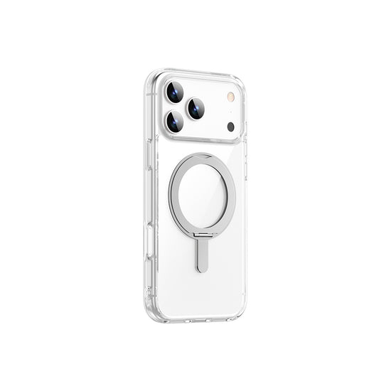 Apple iPhone 17 Pro Max Kılıf M-safe Şarj Özellikli Wiwu MCC-201 iShield Ultra Serisi Standlı Crystal Sert PC Kapak