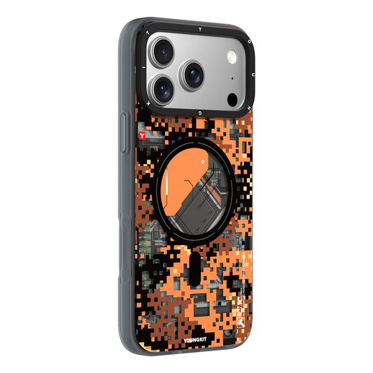Apple iPhone 17 Pro Max Kılıf M-Safe Şarj Özellikli Youngkit Camouflage Sykell Serisi Kapak