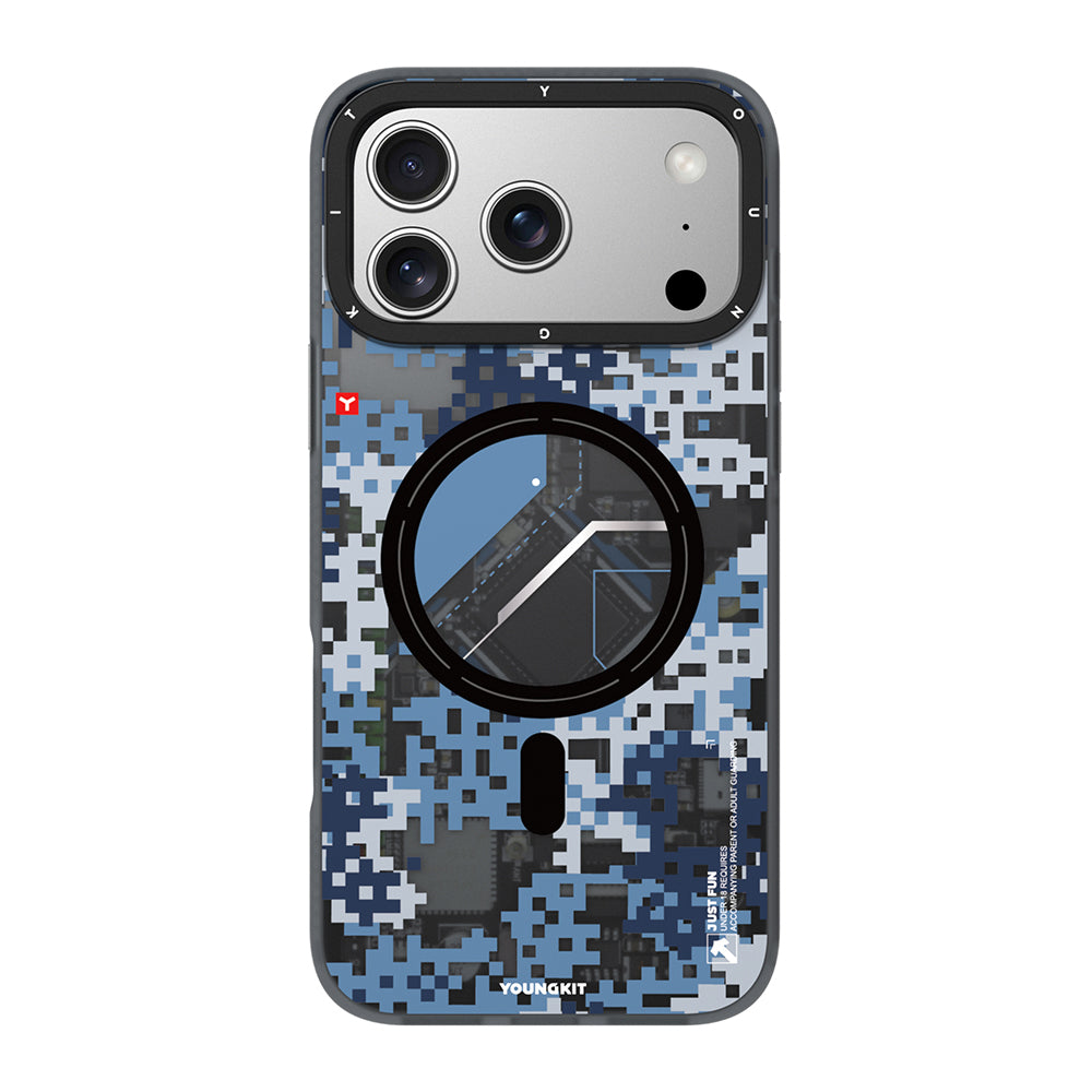 Apple iPhone 17 Pro Max Kılıf M-Safe Şarj Özellikli Youngkit Camouflage Sykell Serisi Kapak