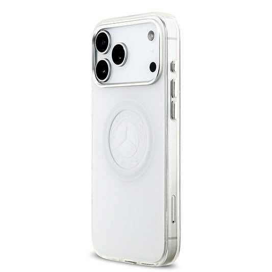 Apple iPhone 17 Pro Max Kılıf Mercedes Benz Orjinal Lisanslı M-safe Şarj Özellikli Buzlu PC Nostaljik Yıldız Dizayn Kapak