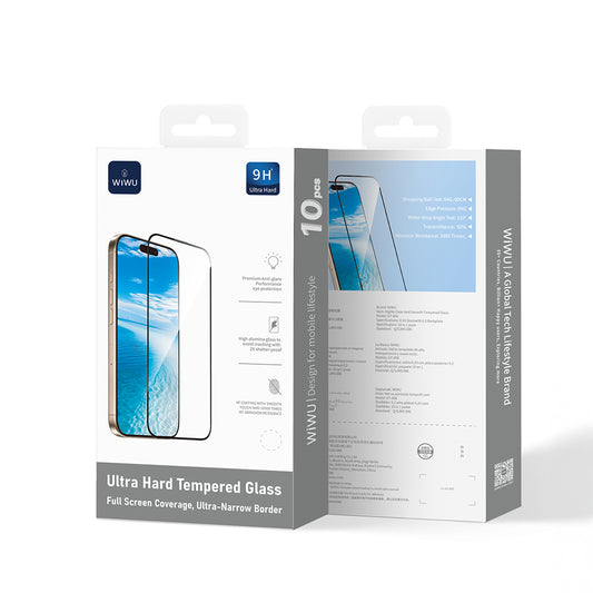 Apple iPhone 17 Pro Max Wiwu GT-008 Polimer Oleofobik Kaplama Şeffaf Pürüzsüz Temperli Cam Ekran Koruyucu 10'lu Paket