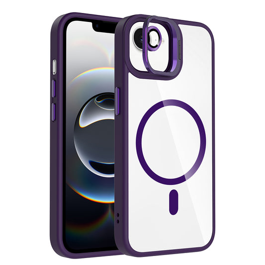 Apple iPhone 17E Kılıf Standlı ve Kamera Lens Hediyeli M-Safe Şarj Özellikli Zore Etro Kapak
