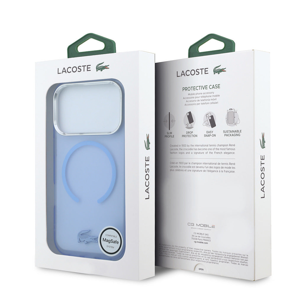 Apple iPhone 18 Pro Kılıf Lacoste Orjinal Lisanslı M-safe C-Magnet İkonik Timsah Logolu IML Frosted Kapak