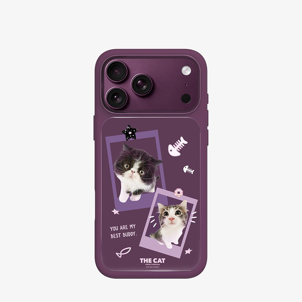 Apple iPhone 18 Pro Kılıf M-safe Şarj Özellikli 3D Baskılı Tasarım Mutural The Cat Serisi Kapak