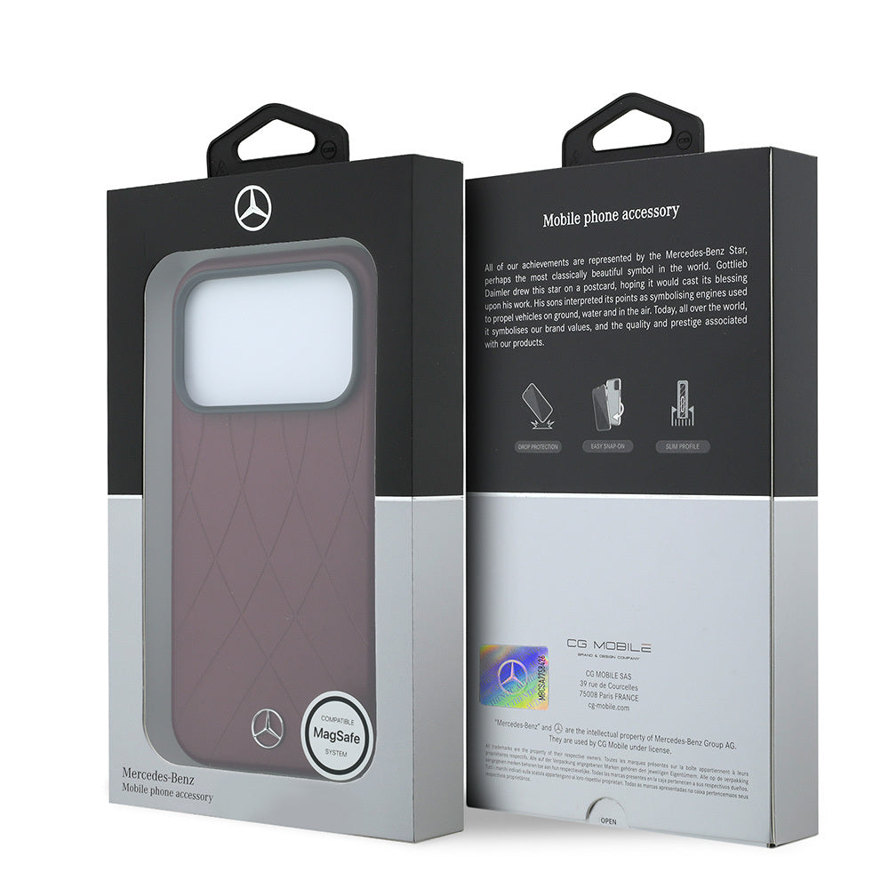 Apple iPhone 18 Pro Kılıf Mercedes Benz Orjinal Lisanslı M-safe Şarj Özellikli 3D Metal Logolu Crossed Lines Kapak