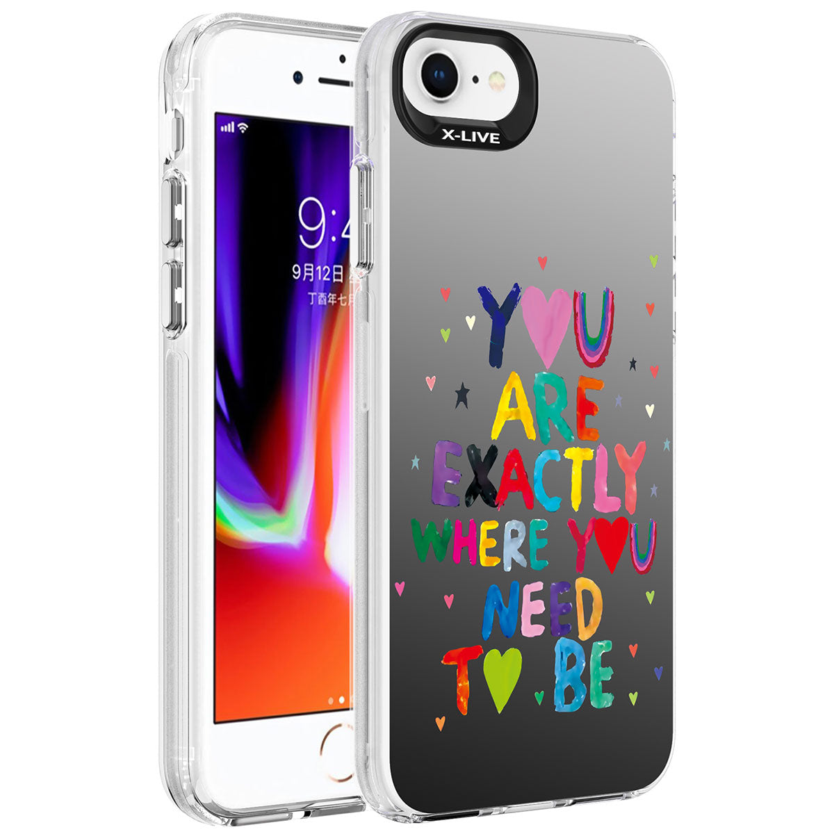 Apple iPhone 7 Kılıf Desenli Zore Silver Sert Kapak