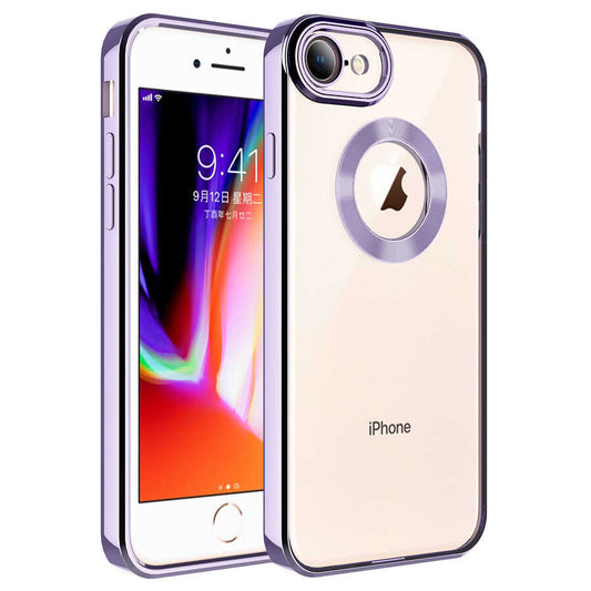 Apple iPhone 8 Kılıf Kamera Korumalı Logo Gösteren Zore Omega Kapak