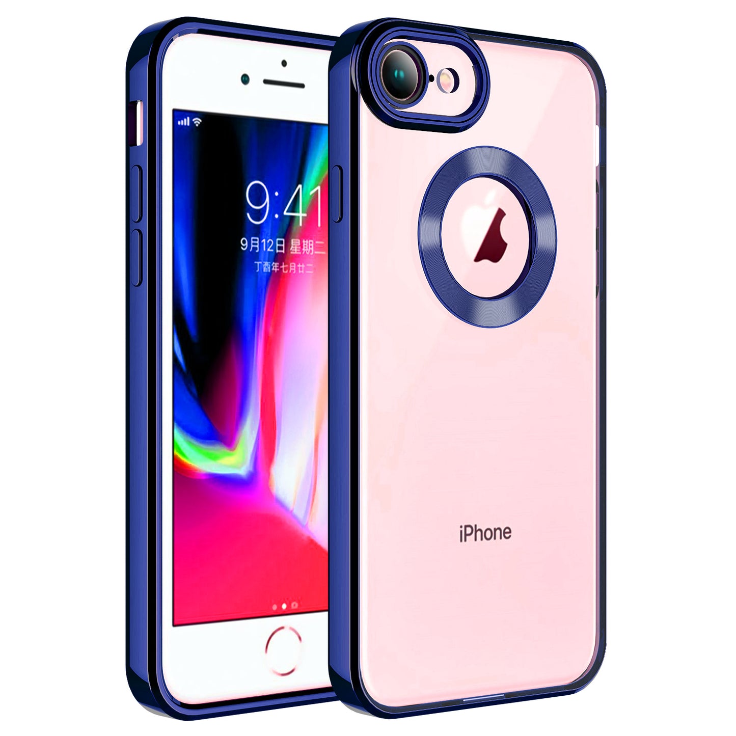 Apple iPhone 8 Kılıf Kamera Korumalı Logo Gösteren Zore Omega Kapak