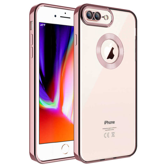 Apple iPhone 8 Plus Kılıf Kamera Korumalı Logo Gösteren Zore Omega Kapak