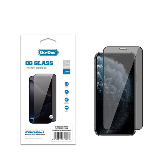 Apple iPhone XS Max 6.5 Go Des OG Glass Privacy Antistatik Temperli Cam Ekran Koruyucu