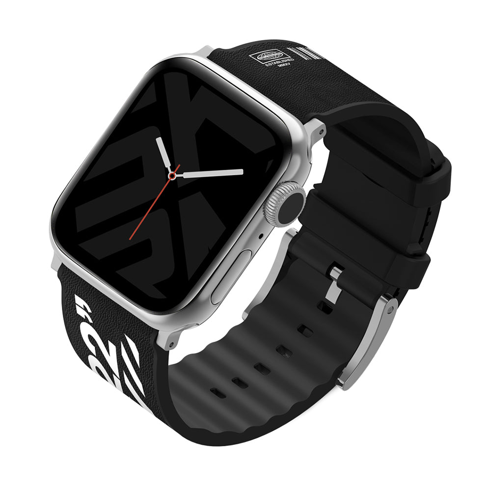 Apple Watch 42mm SkinArma Taihi Sora Yazı Desenli Deri Görünümlü Silikon Kordon