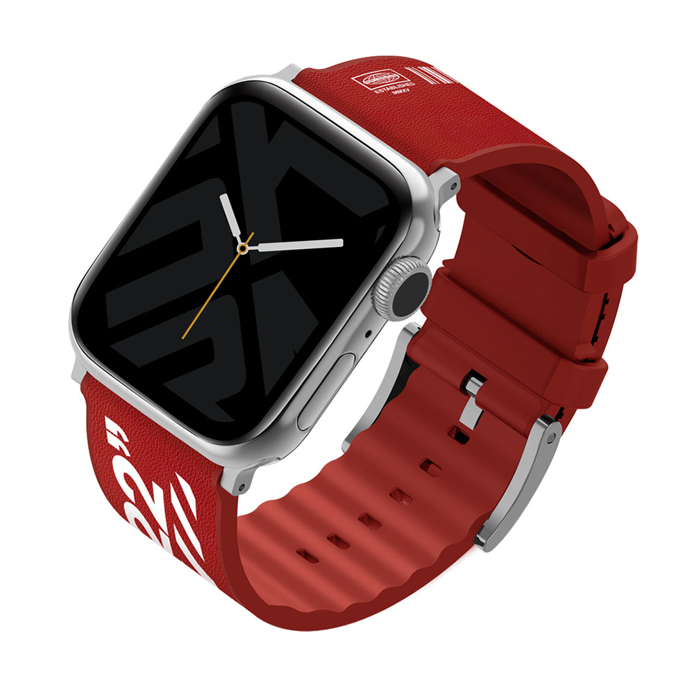 Apple Watch 44mm SkinArma Taihi Sora Yazı Desenli Deri Görünümlü Silikon Kordon